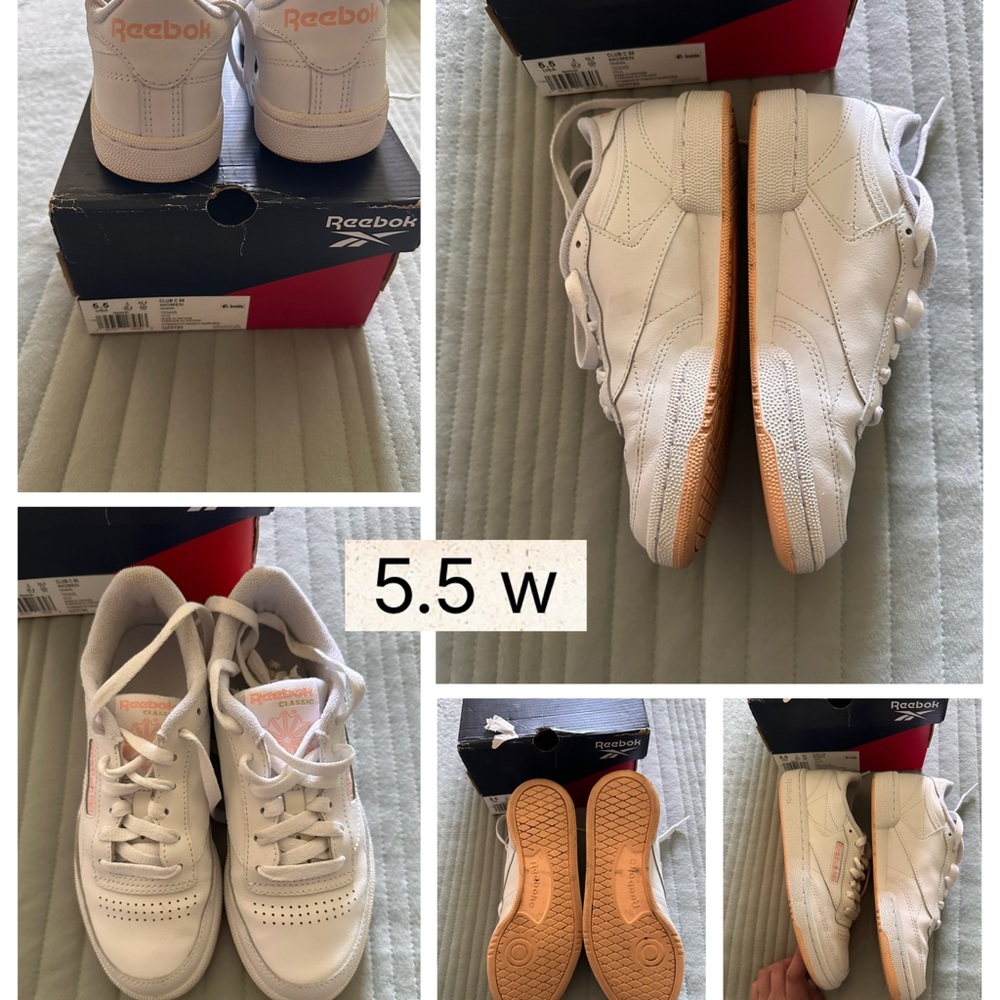 Reebok Classic White Sneakers with Tan Sole